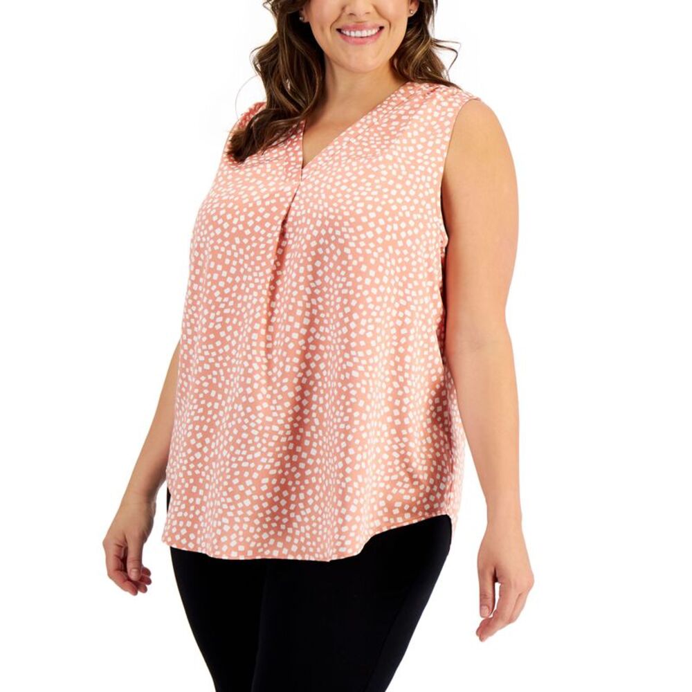 Alfani Plus Size Sleeveless Printed Top